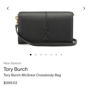 Brand New Black Tory Burch Thea Foldover Crossbody Bag
